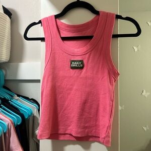 Daily Drills Cheeks Pink Tank Top